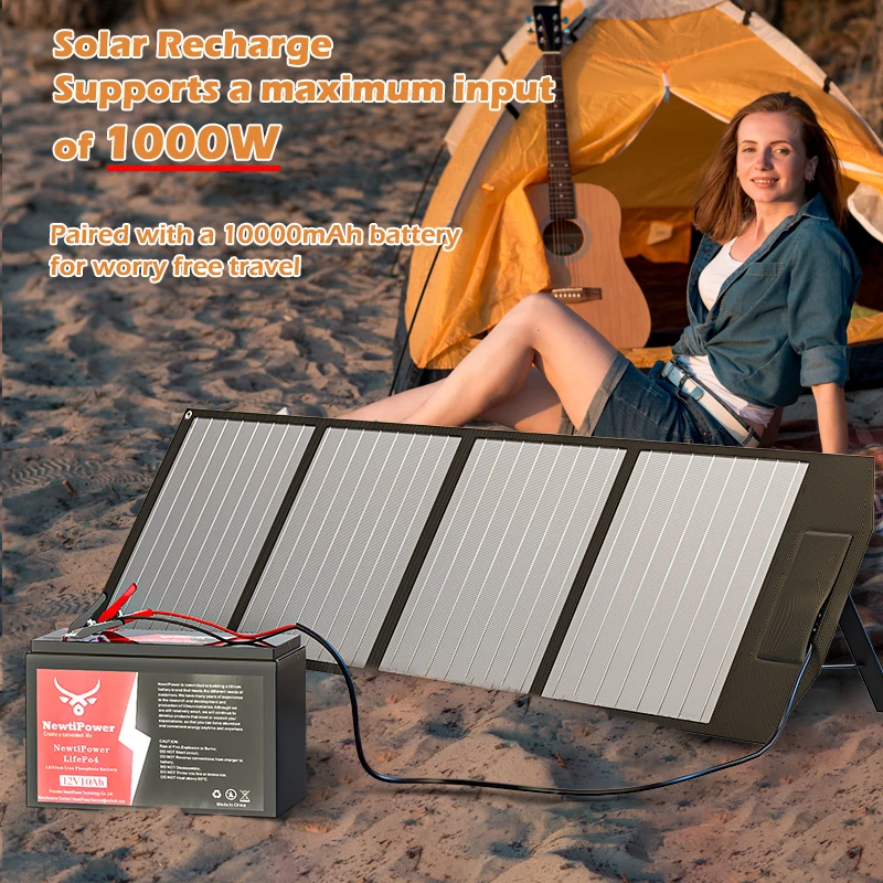 

1000W Foldable Solar Panel 10000mAh Lithium Iron Phosphate Portable Battery Suitable for Power Outages and Outdoor Exploration