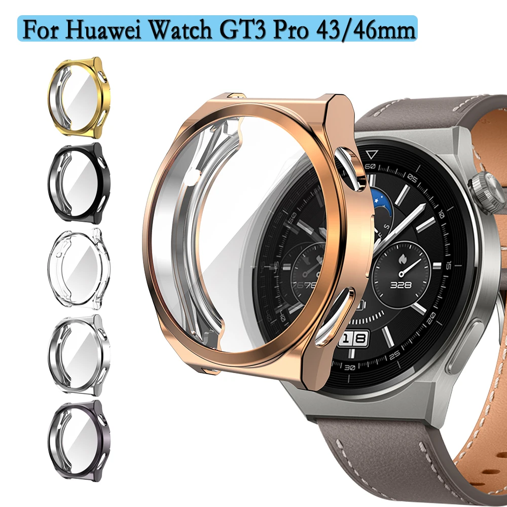 Case for Huawei GT3Pro 43mm 46mm TPU Plated all-around bumper cover Screen protector Huawei GT3Pro 43mm 46mm Watch Accessories