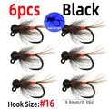 6pcs Black Size 16