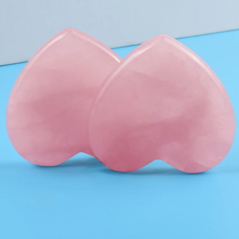 Rose Quartz Heart Shape Face Care Gua Sha Tool Beauty Health Product Crystal Scraper Massager Neck Skin Safety Scrape Massage
