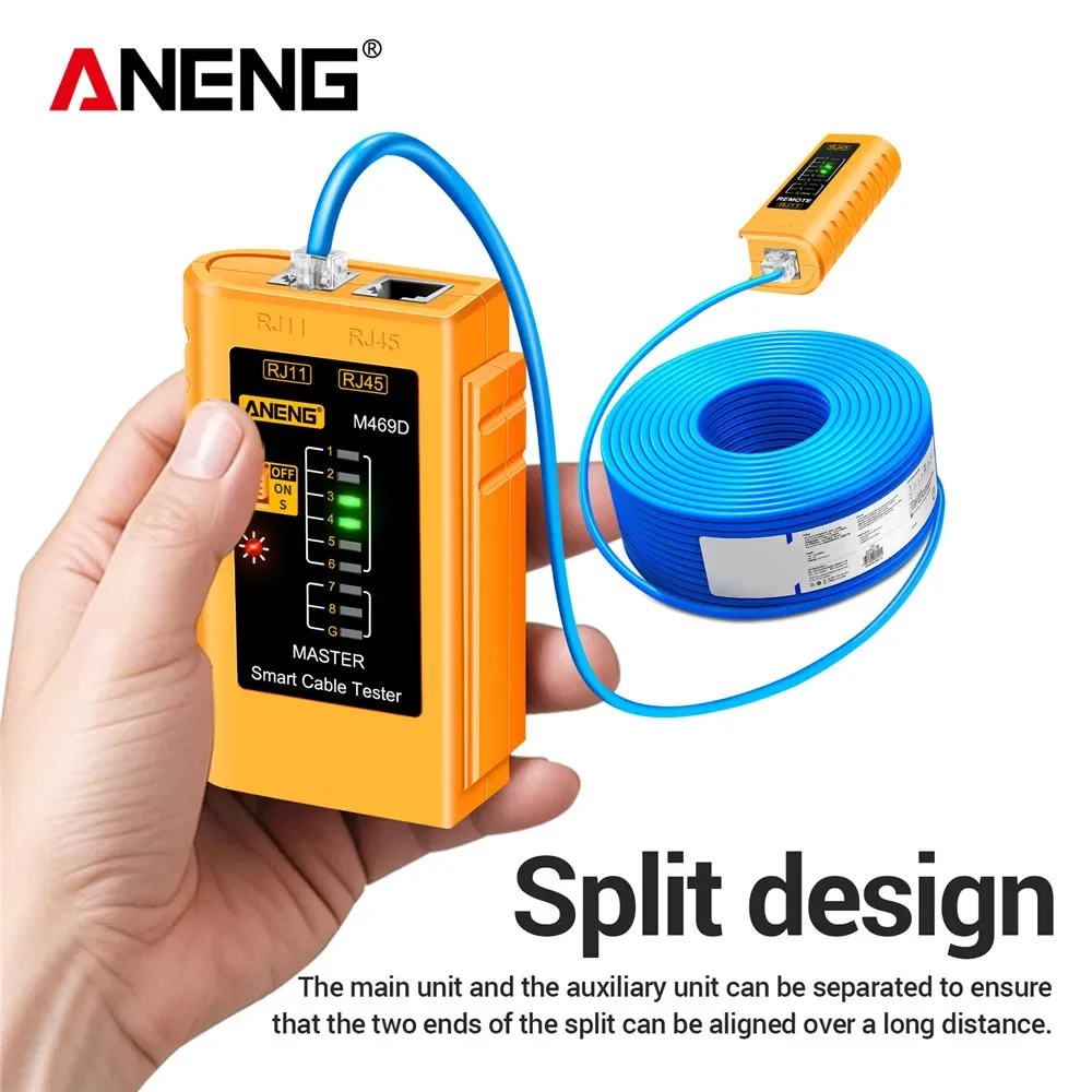 ANENG M469D Cable lan RJ45 RJ11 RJ12 CAT5 UTP LAN Network Analyzer Tester Cable Tester Networking Tool Network Repair Test Tools