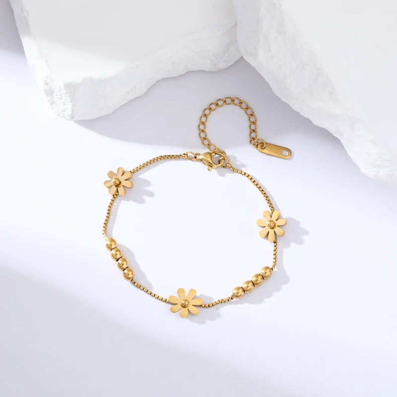 EILIECK 316L Edelstahl Goldfarben Blumen Halskette Armband für Damen Mode Neuer Schmuck Liebhaber Geschenk Schmuckset Geschenk – Detail 21