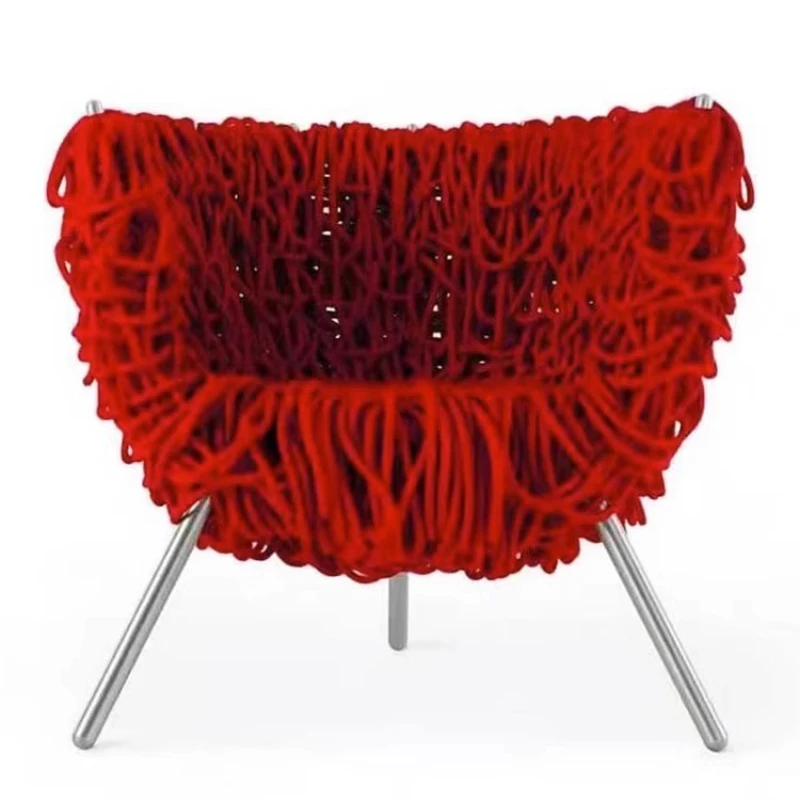 

Single chair woven armrest living room leisure chair