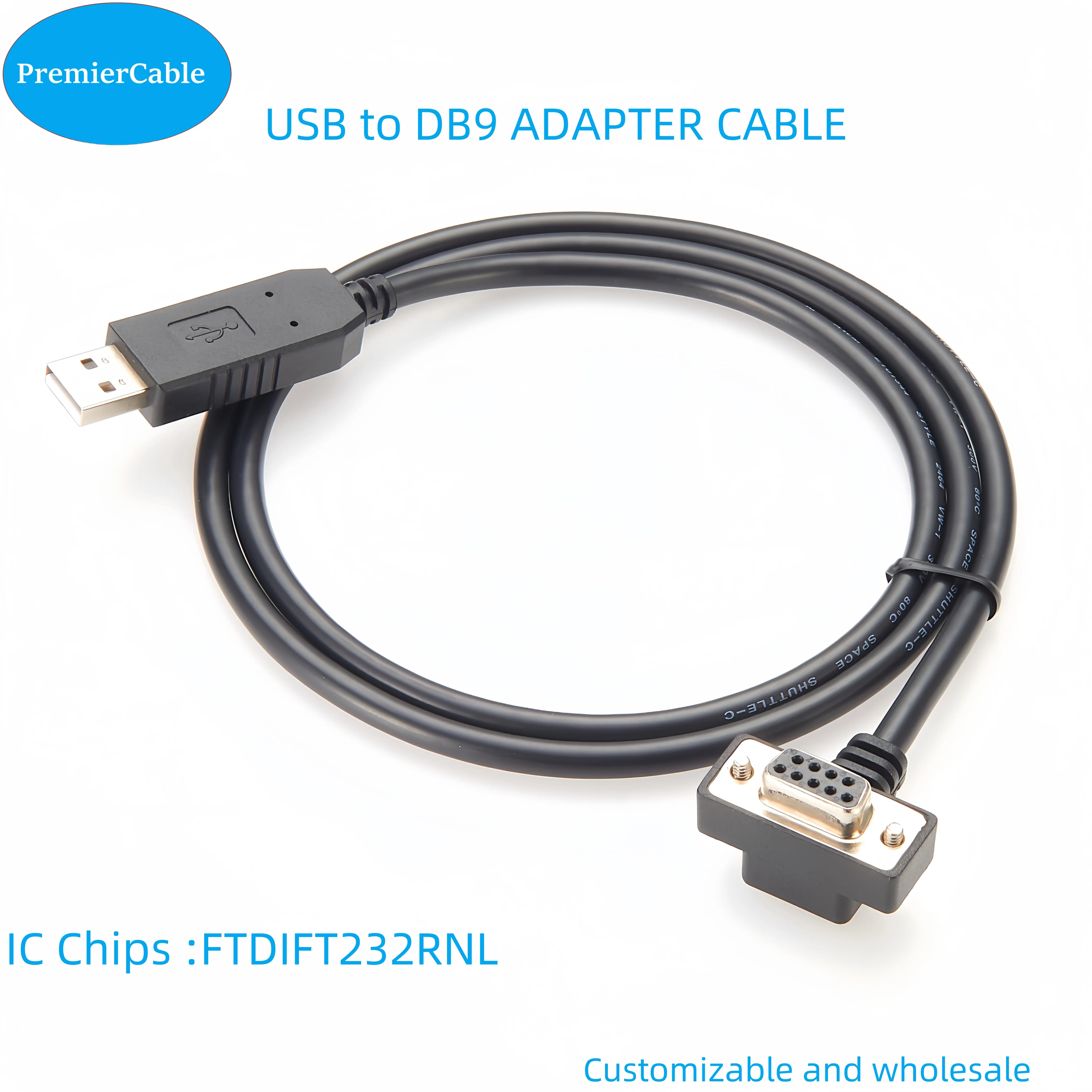 

Type A to Serial Adapter FTDI RS232 DB9 Serial USB A Male to RS232 Female Serial Connector Converter Communication Cable