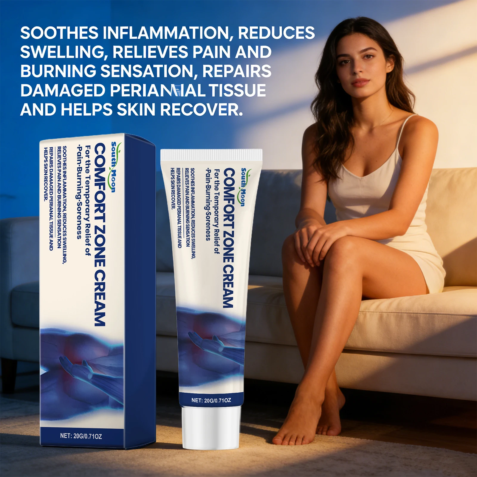 Body Care Cream for Perianal Pain Relief Soothing Swelling Repair Damaged Perianal Tissue Reduce Itching Comfort Body Cream