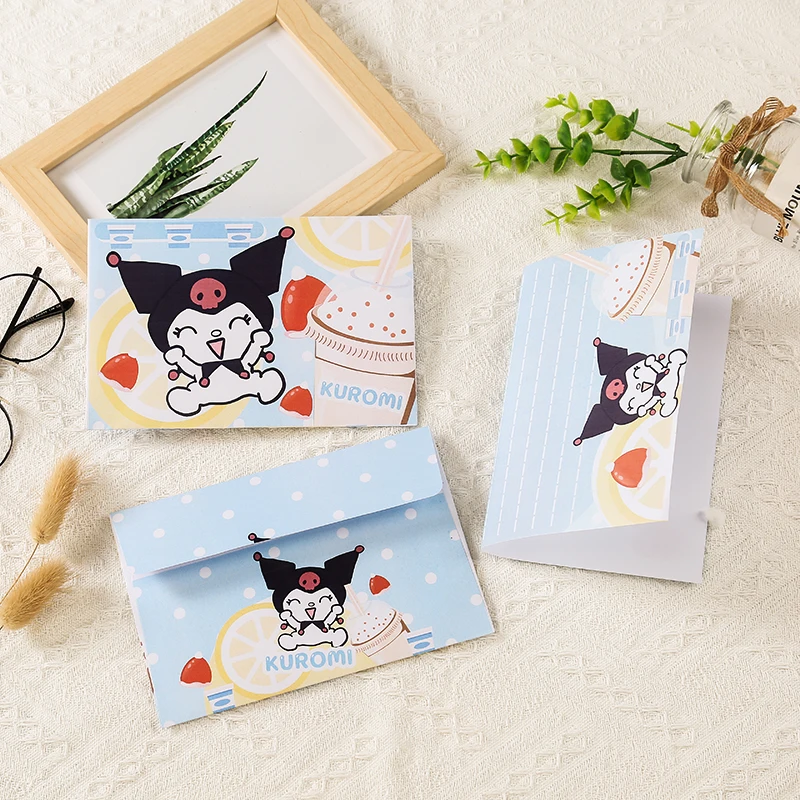 2023 New Sanrio Cute Cartoon Kuromi Envelope Letter Set Exquisite Student Letter Message Letter Paper Gift Letter Wholesale