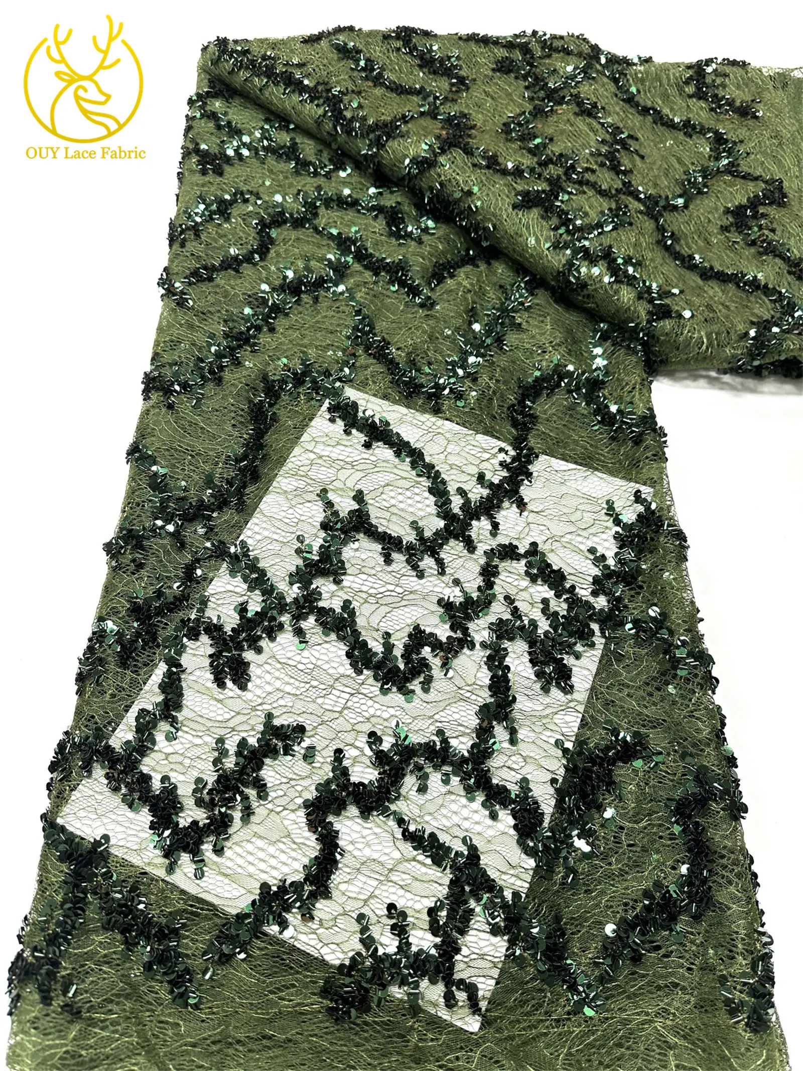 Großhandel Afrikanischer Spitzenstoff 2026 Hochwertige Neueste Französische Tüll-Pailletten-Spitze für Nigerianische Hochzeits- und Abendkleider 5 Yards – Detail 24