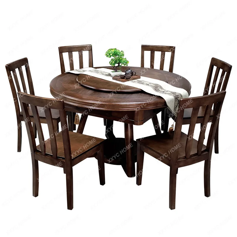 Mahjong Table Dining Table Dual-Use Tea Table Integrated round Table Solid Wood Mahjong Machine Automatic Home Apparatus Linen