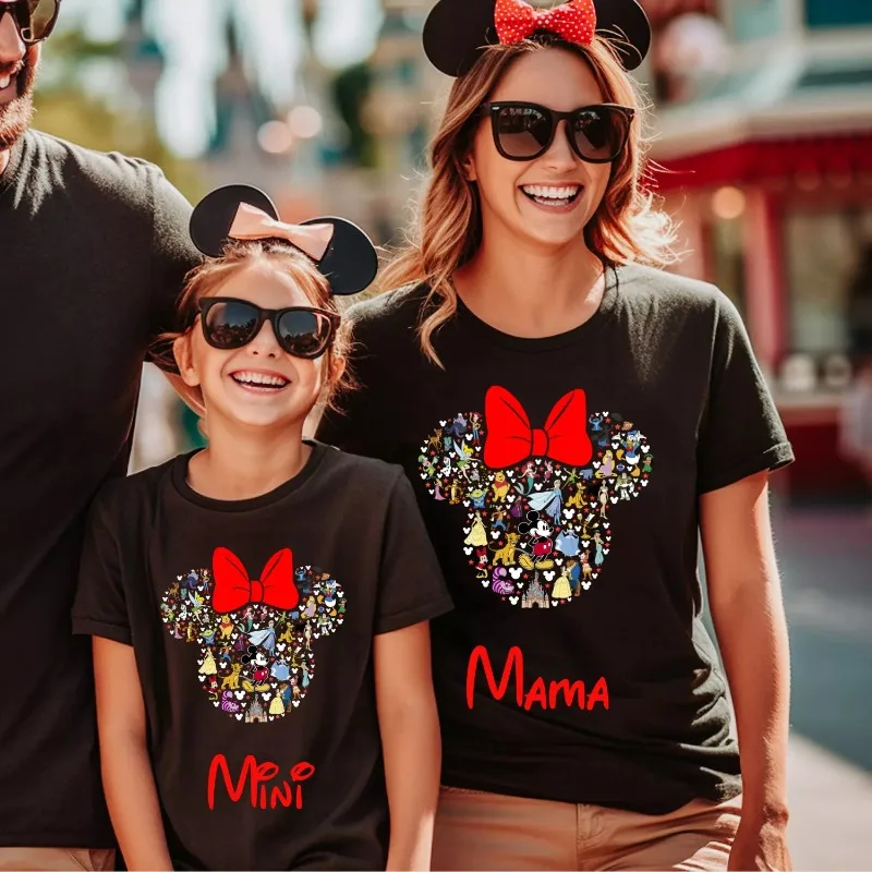 

Лето 2022, мини-футболка Disney Minnie Mama, одинаковый комплект семейных футболок, подарок на День матери