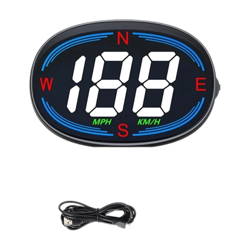 

Car Headup Display Speed Clock Windshield Projector Overspeed Speedometer Alarm Compatible for Accurate Speed Monitoring