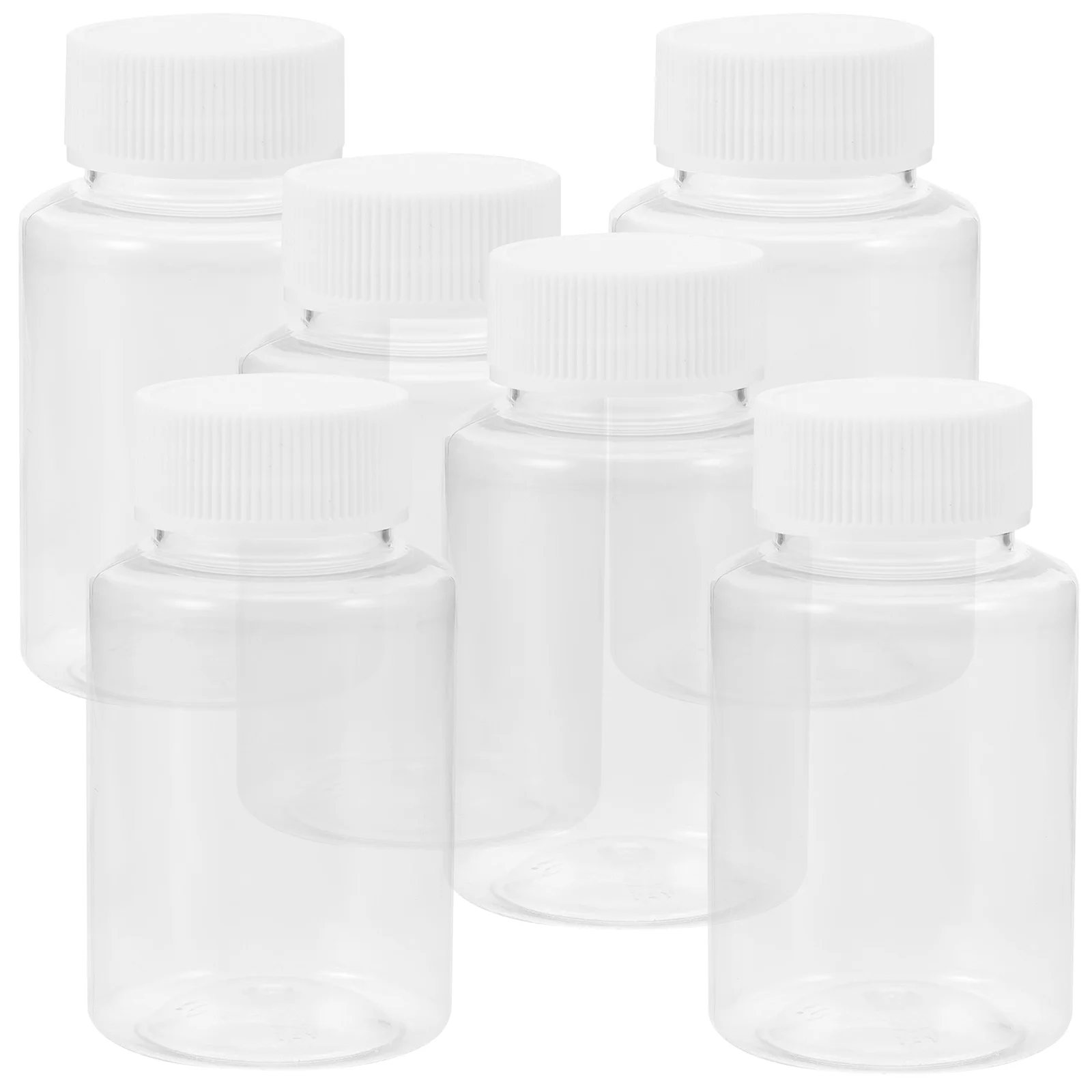 

6pcs Oil Sample Bottle Transparent 100ml Lab Sampling Vial Reagent Bottles Sealed Caps Storage Analysis Chemical