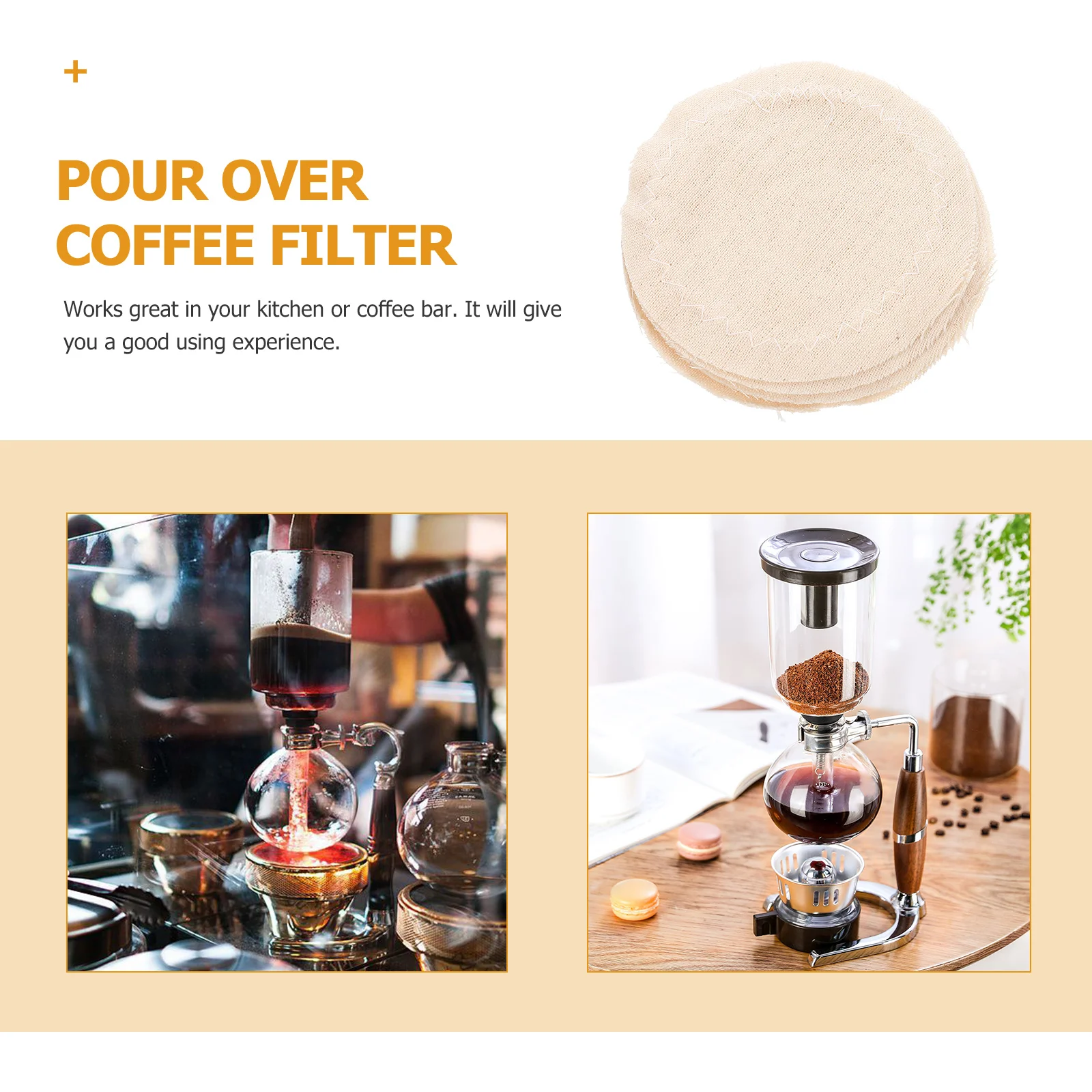 

20 Pcs Coffee Syphon Cotton Cloth Cloth Coffee Syphon Cotton Replacement Kitchen Bar Tool Filters Durable Eco Friendly