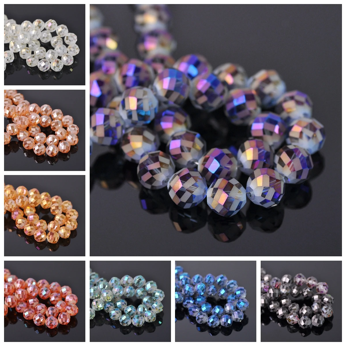 10pcs 12mm Round Faceted Matte Crystal Glass Ball Loose Crafts Beads for Jewelry Making DIY Crafts Findings