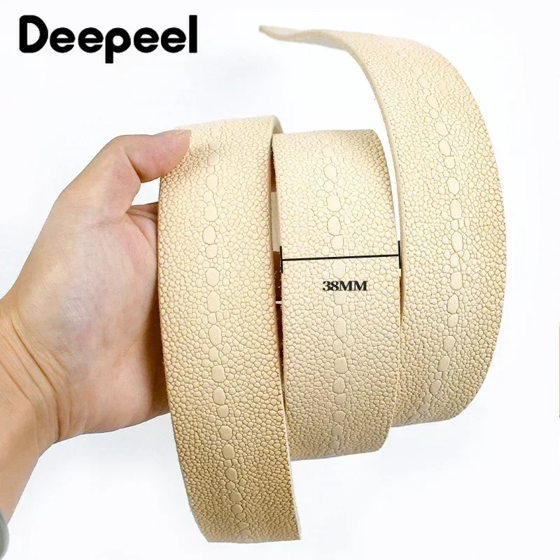 3.8cm*110/120cm Deepeel Embossed Belts First Layer Cowhide Waistband Genuine Leather Belt for Man DIY Handmade Accessories