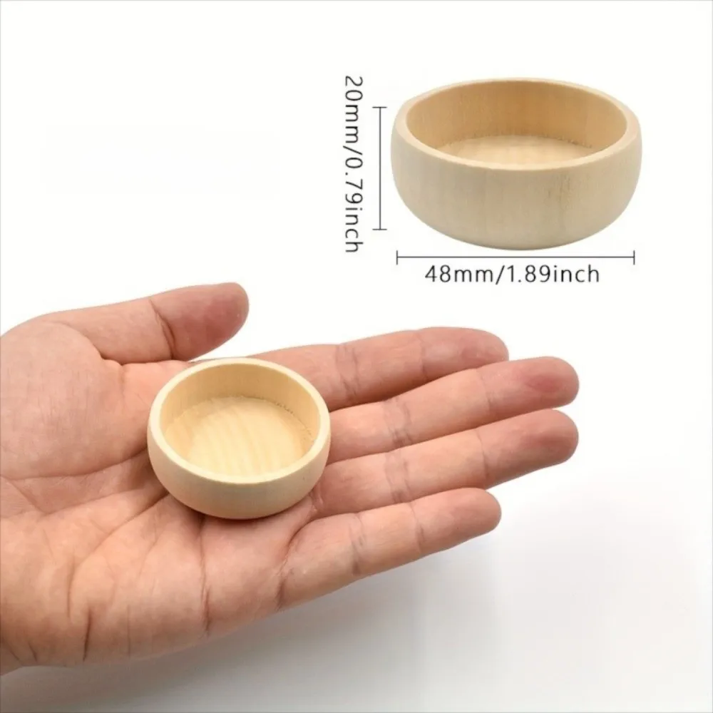 New DIY Unpainted Wood Bowls Mini Handcraft Small Wooden Bowls Hand-Painted Unfinished Wooden Bowls Painting