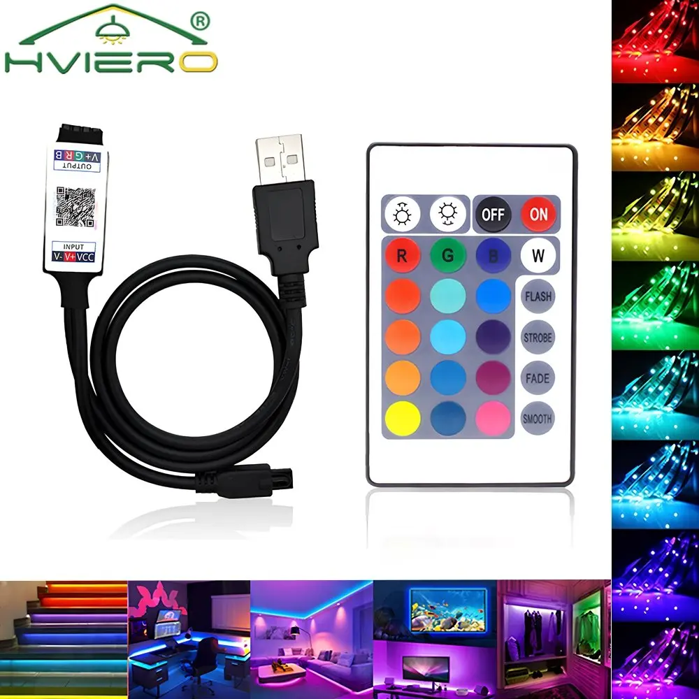 LED 24key Bluetooth Remote Control Color Controller for 5050 2835 Light Strip Wireless Dimmer Switch Home Night Decoration Lamp