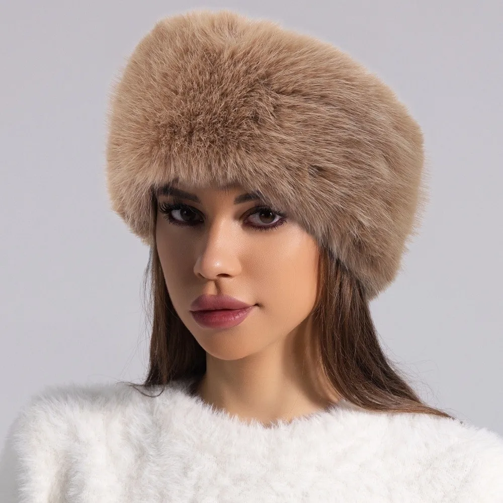 Fashion Faux Fur Empty Hat Thicken Winter Warm Travel Brimless Hat Soft Ear Protection Headband Cover