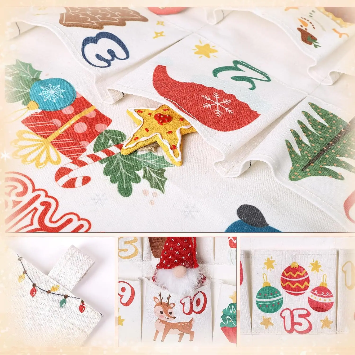 ปฏิทินนับถอยหลังวันคริสต์มาสแบบกำหนดเอง 24 ช่อง แขวนผนัง สไตล์บ้านไร่ ตกแต่งน่ารัก เป็นของขวัญสำหรับเด็กๆ ที่บ้าน