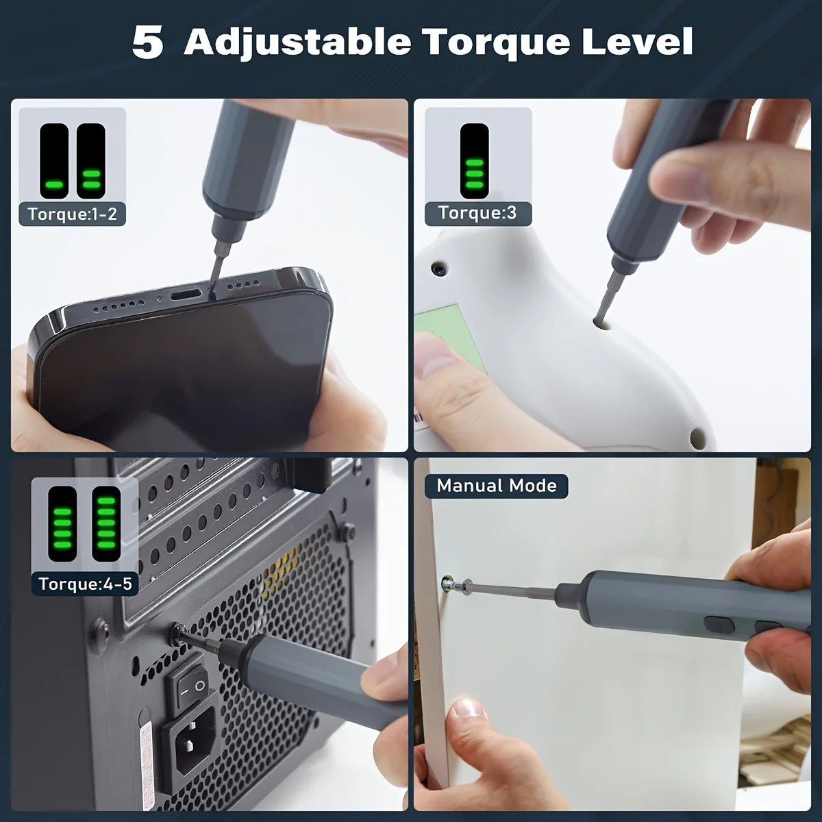 Conjunto de chave de fenda elétrica de precisão 68 em 1, torque de 5 velocidades com bits magnéticos, ferramenta de reparo doméstico para iphone, relógios, câmeras, laptops