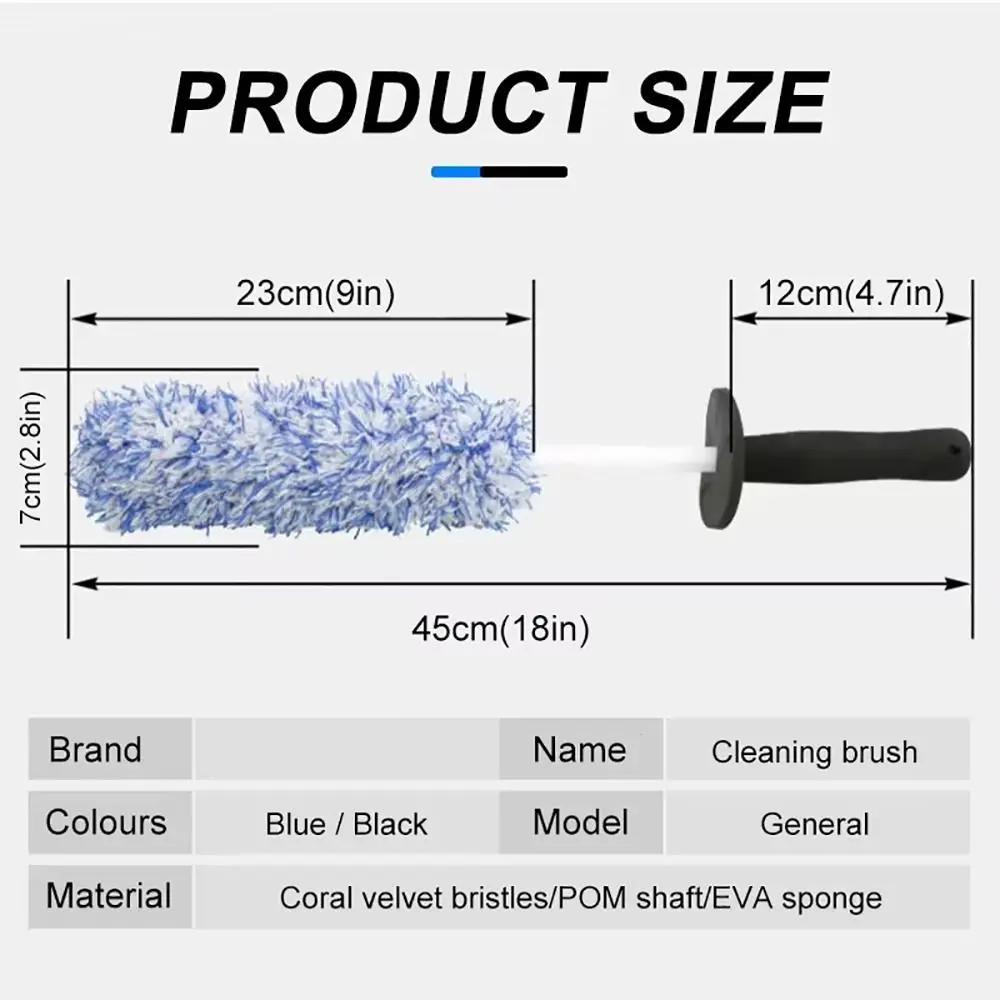 1Pcs Microfiber Car Wheel Brush Easy To Cleaning Rims Spokes Car Accessory Tire Cleaning Brushes Non-Slip Handle Car Wash