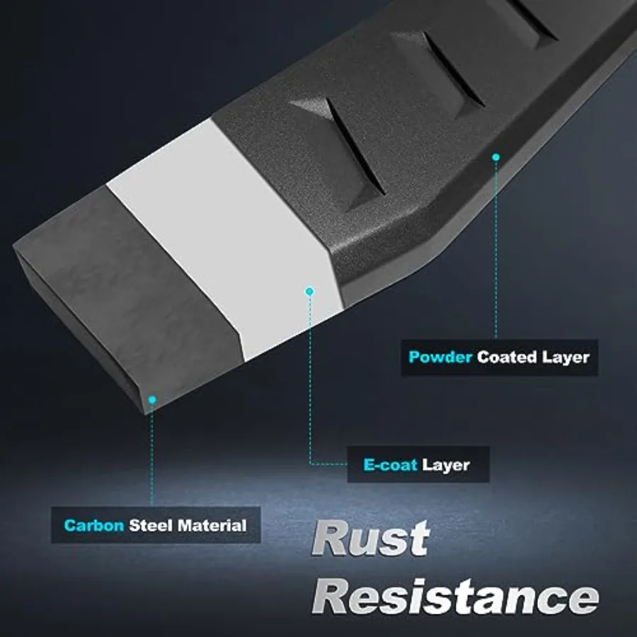 6 لوحات تشغيل متوافقة مع 20192025 Dodge Ram 1500 New Body Crew Cab لا تناسب Ram Classic Side Step Nerf Bar Textured Bl #3