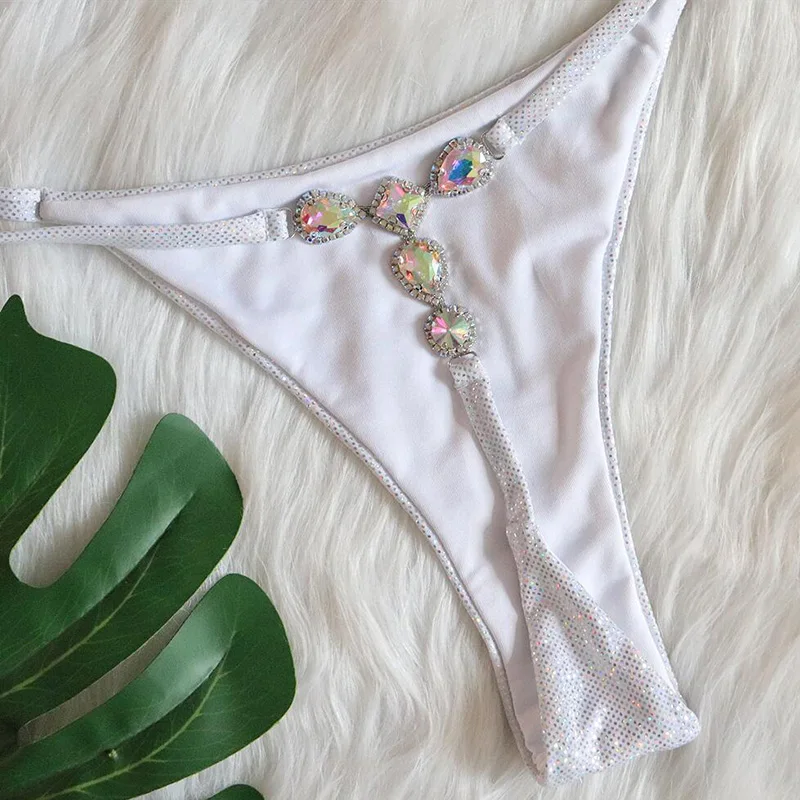 rhinestone accent detail on bikini top