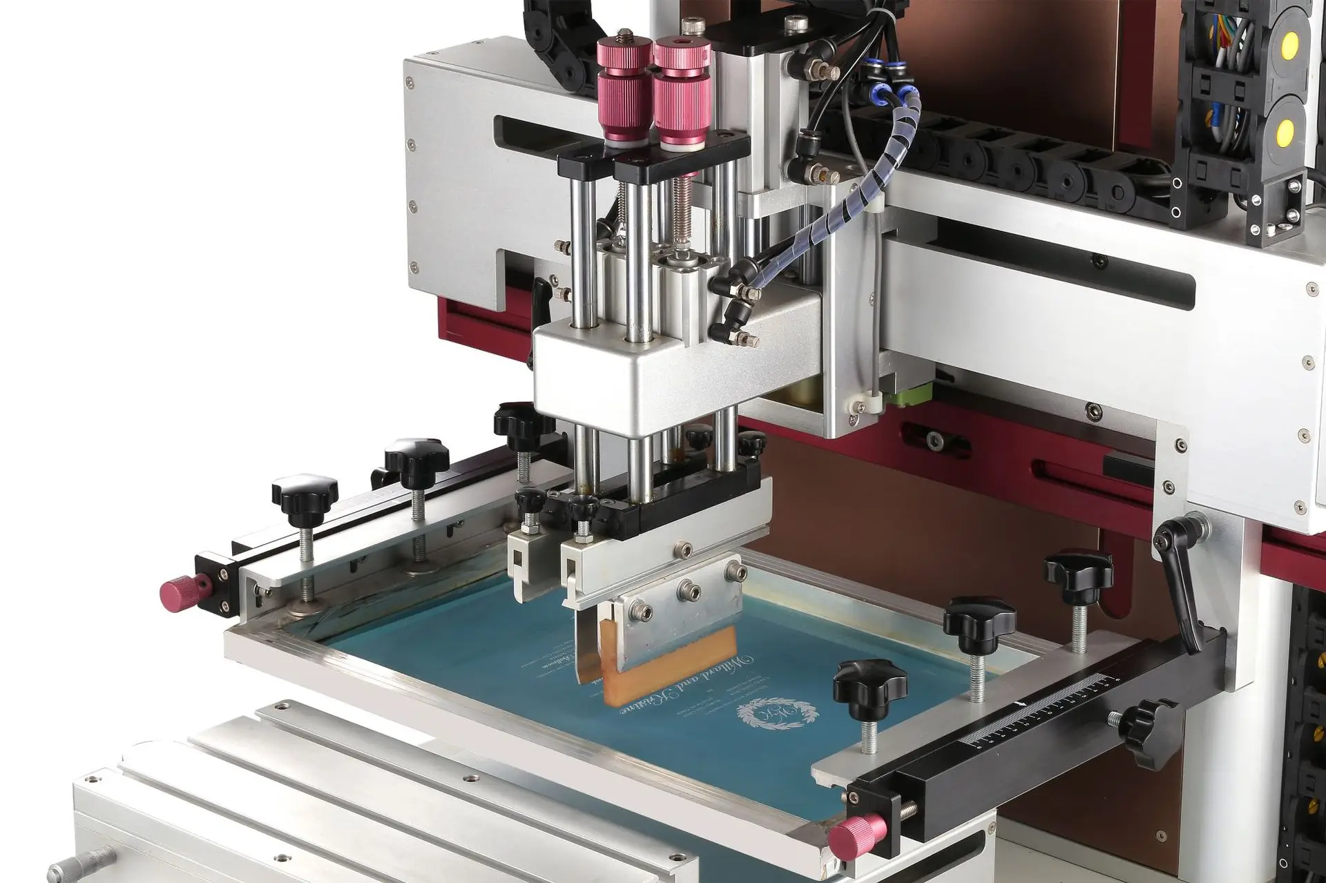 Pneumatic treadmill screen printing machine, plastic shell touch screen flat screen printing machine