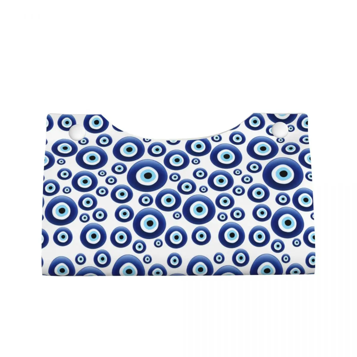 Custom Evil Eye Protection Facial Tissue Box Cover Rectangular Lucky Charm Amulet Hamsa PU Leather Tissue Box Holder for Home