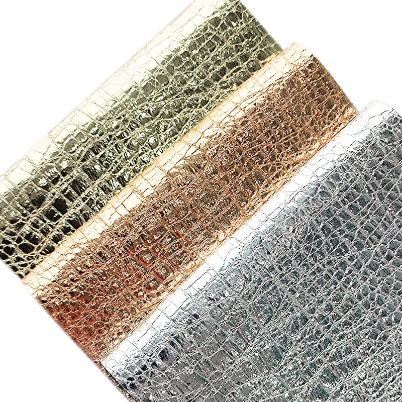 46x135cm Metallic bright materials Embossed Textured Synthetic Leather Fabric for Furniture upholstery fabric DIY