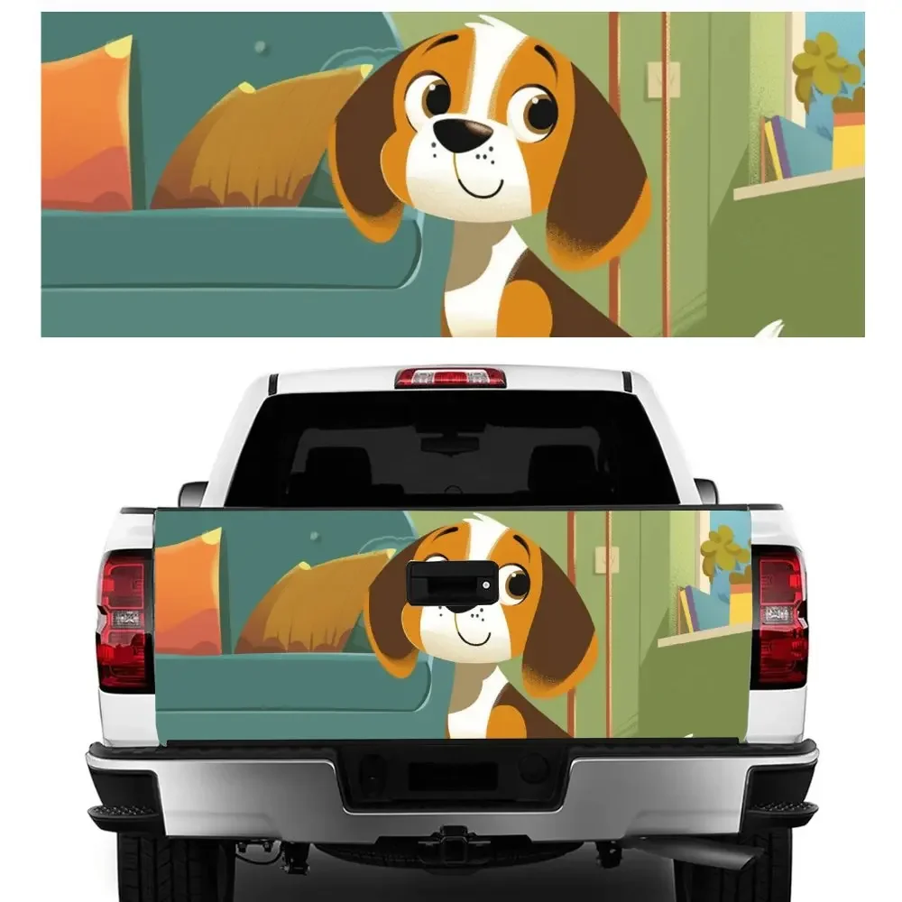 

Умный мультяшный бигль с принтом собаки, хвост автомобиля, багажник, защита виниловой наклейки, автоаксессуары, украшение на капот, наклейка для внедорожного пикапа