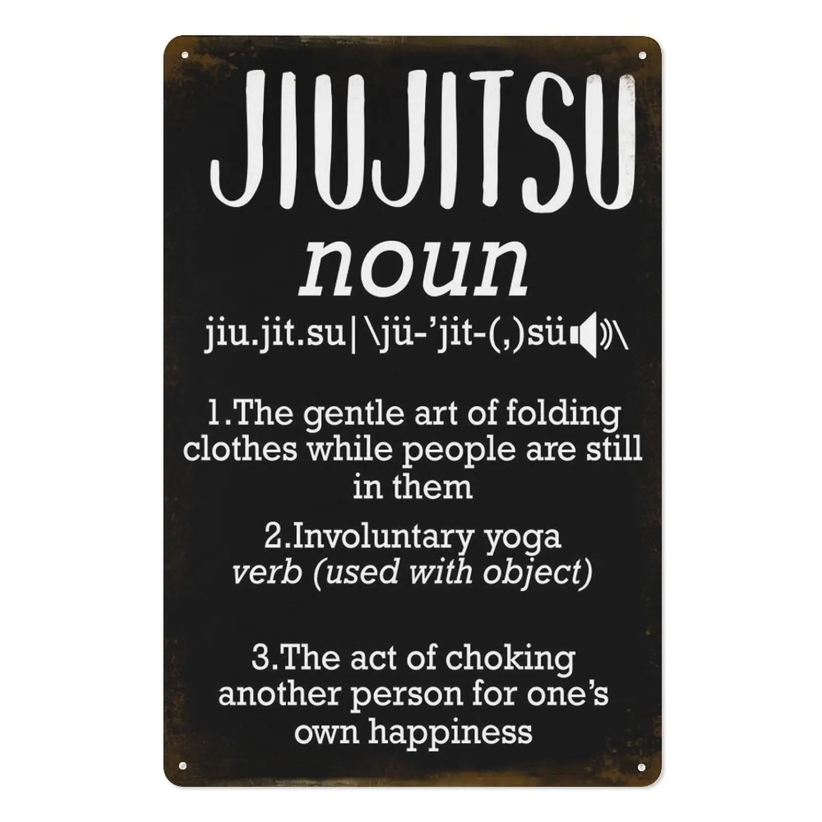 Jiu Jitsu Definition Japan Metal Tin Sign Poster 8”×12” Painting Sign Funny Wall Vintage Art Decor Retro Plaque For Home Bar Pub