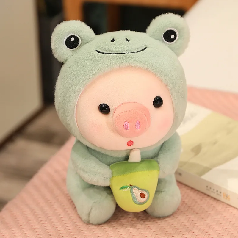 30cm kawaii bolha porco brinquedo de pelúcia animal de pelúcia coelho sapo macio travesseiro copo leite chá boba plushies boneca crianças presentes aniversário bonecas