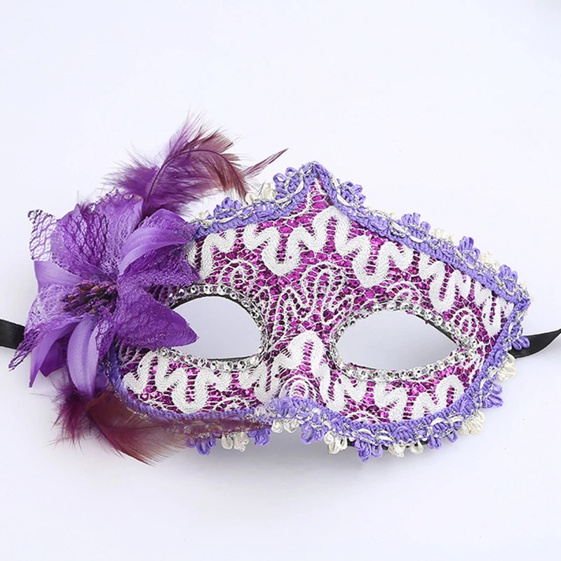 Luxury Venetian Masquerade Mask Women Girls Sexy Fox Eye Mask Half Face Lace Flower Mask For Fancy Dress Halloween Party Props