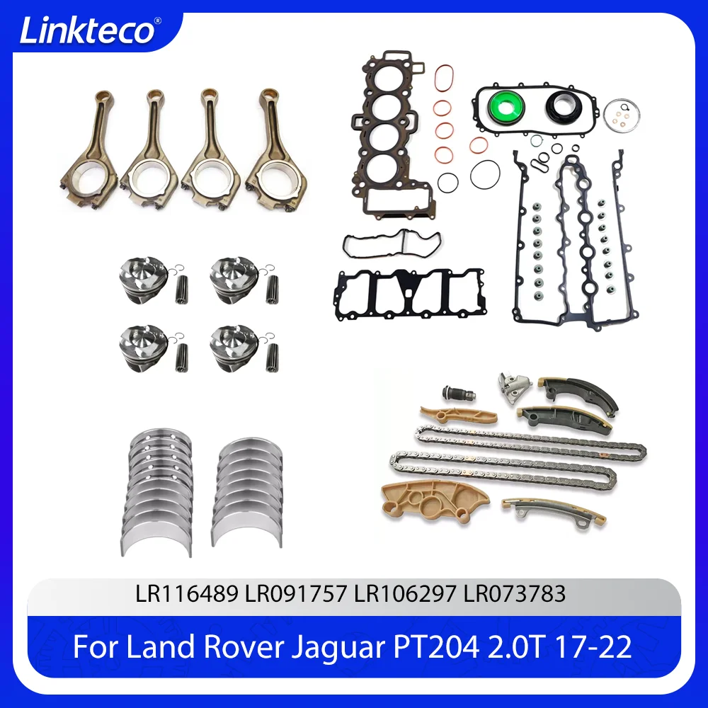 Engine Rebuilt Kit Gasket Set Piston Conrod Bearing Fit 2.0 L PT204 For Land Rover Discovery Sport Defender Jaguar XE XF AJ200
