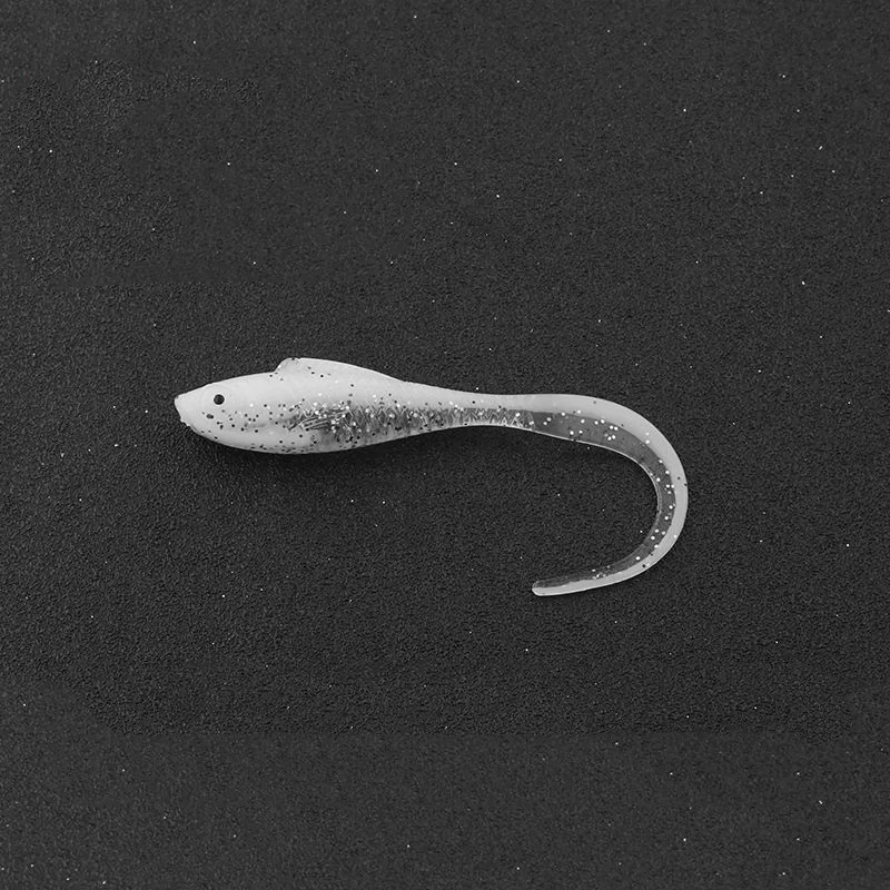 Angelköder, Sichelschwanz, weicher Köder, 5,5 cm, 6,5 cm, interne Laser-Pailletten, zum Fügen von Salz, Fischgeruch, Wurm, Kunstköder, Lot 6 Stück – Detail 9