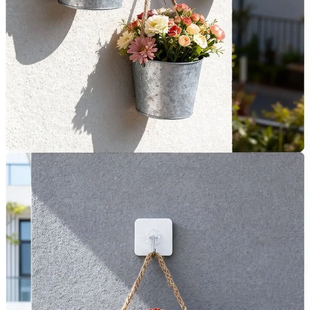 Retro Iron Wall Mounted Hanging Planter Semi Circle Flower Pot Decorative Container For Garden Balcony Decor