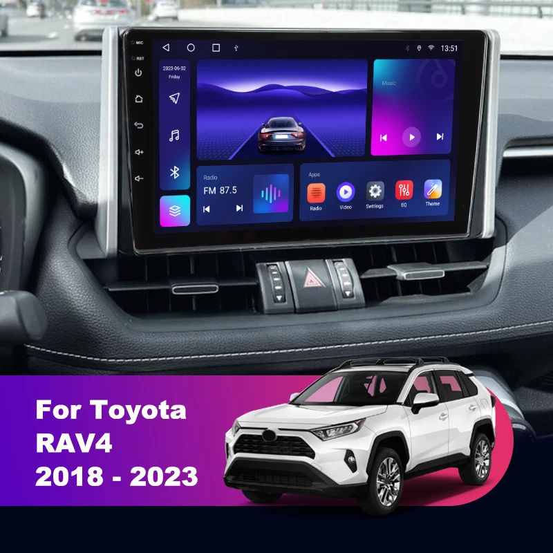 

For Toyota RAV4 5 XA50 2018 - 2023 Android 12 Car Radio Multimedia Video Navigation 2 Din Stereo DVD Head Unit Speaker Carplay