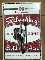 Hornady Reloading Redzone Tin Sign Tin & Metal Sign Wall Poster Wall Decor Home Office Pub Store Garage Coffee Shop sign