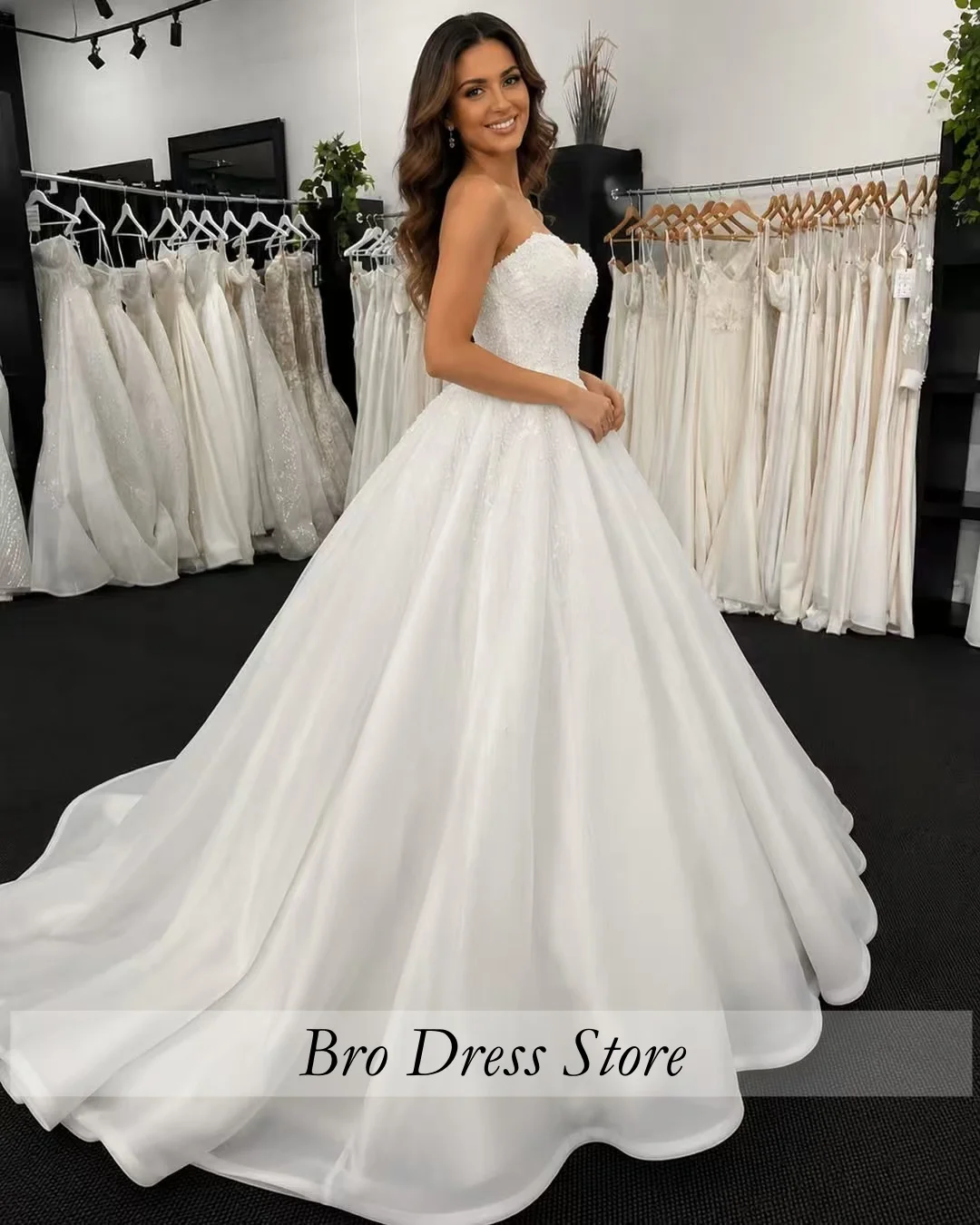 Customized 2027 Luxury New Satin Bridal Dress With Beading Lace Amanda Novias Official