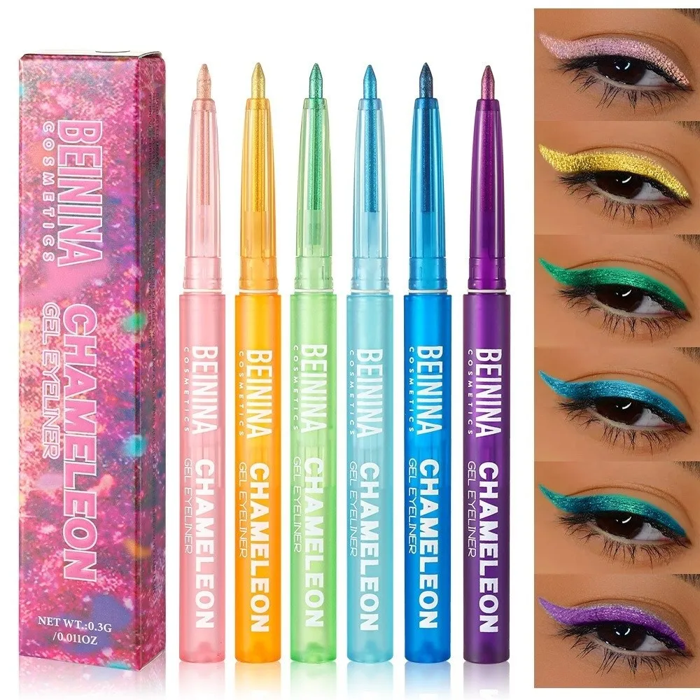 Shiny Chameleon Eyeliner Gel Pen Long-lasting Waterproof Eye Makeup Pen Easy To Apply Smudge-proof Eyeliner Professional Makeup