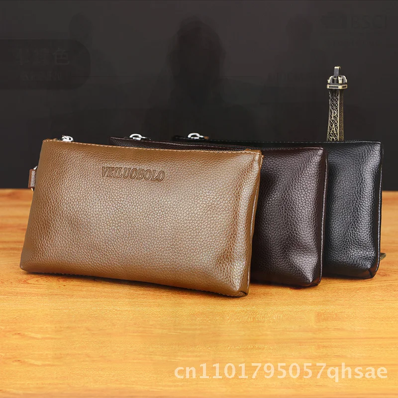 Men's Solid Color Soft Leather - Leather Wallet Men ulasan dan harga