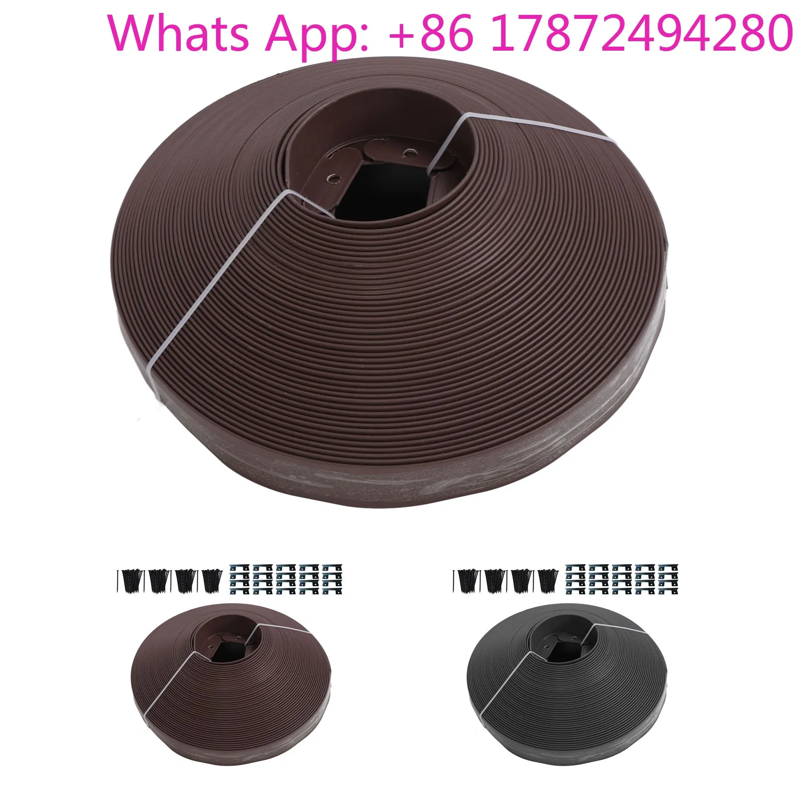 Border Lawn Edging Landscape Edging Kit PE 40m Garden Border with Spikes for Lawn Flower Bed Grass Yard