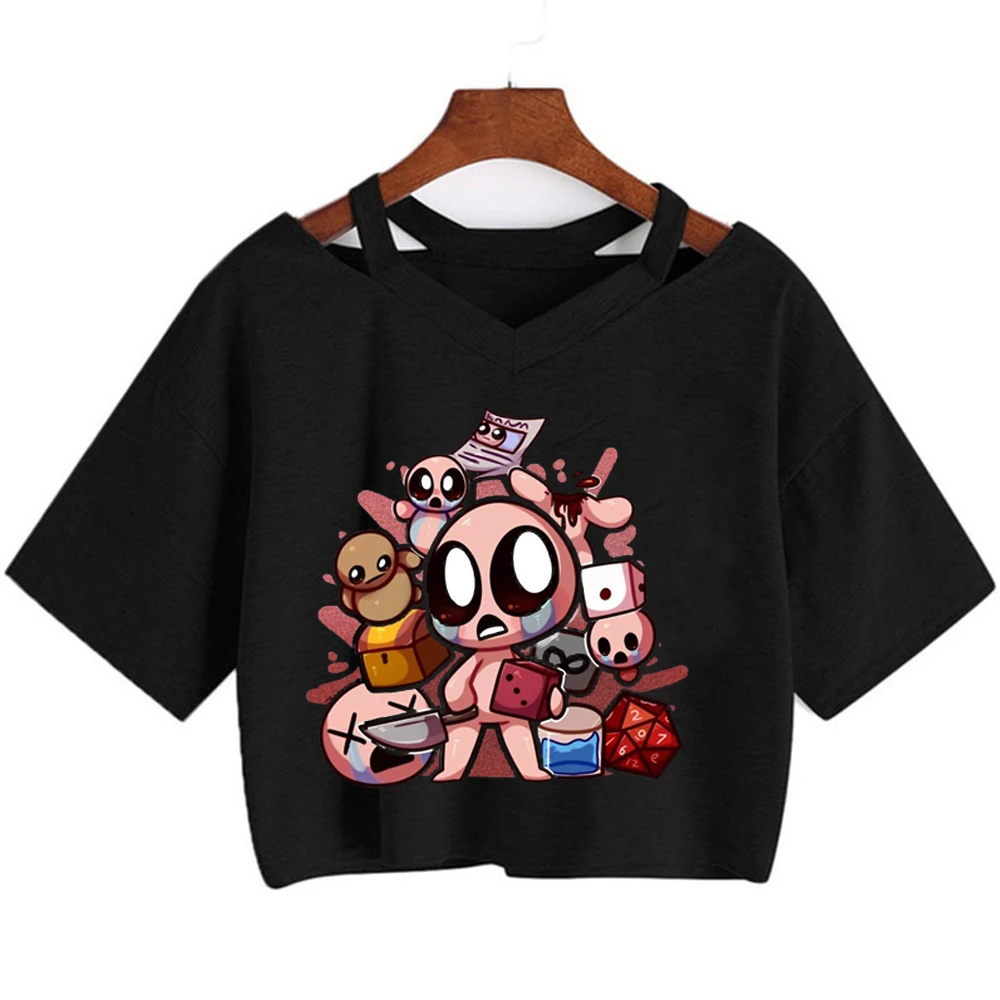 the Binding of Isaac crop top female grunge cheap anime meme 2000s t-shirt kawaii summer cheap cutecore vintage