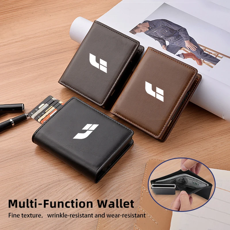 Car Men's Wallet Leather Pop-Up Card Holder Coin Purse Accessories For Leading Ideal Lixiang Li L7 L8 L9 ONE 2022 2023