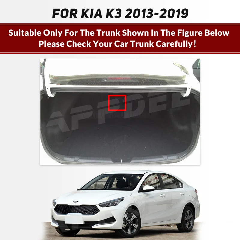 Auto Full Coverage Trunk Mat For Kia K3 2013-2019 18 17 16 15 14 Car Boot Cover Pad Interior Protector Accessories