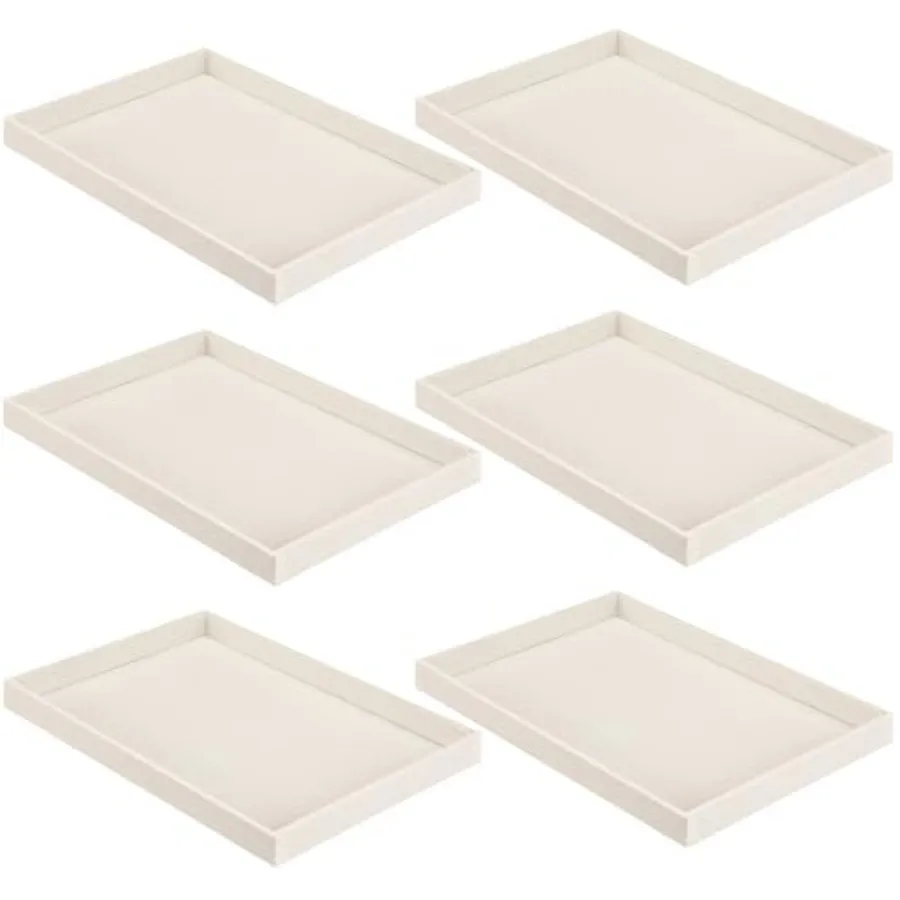 

6 шт. бархатный штабелируемый поднос для ювелирных изделий, витрина, органайзер для ювелирных изделий, поднос для браслета, кольца, серьги, ожерелье, органайзер, пустая пластина