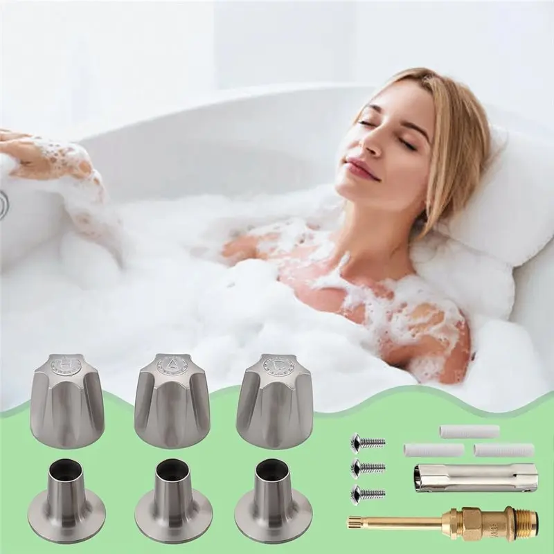 ABSE-Shower Knob 3 Piece Bathtub Shower Handle Remodel/Rebuild Trim Kit 39619 For Price Pfister Verve Faucet