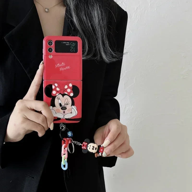 Disney Cartoon Mickey Minnie Mouse Stitch Winnie The Pooh Phone Case for Samsung Galaxy Z Flip 6 3 4 5 5G Hard Back Cover Funda