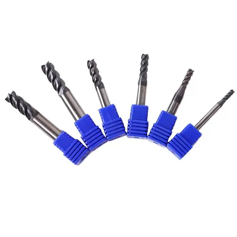 Seri G Pemotong Penggilingan Ujung Batang Lurus Karbida Bermata Dua/Dua dan Bermata Empat Multifungsi Pusat Mesin CNC Baja Tungsten