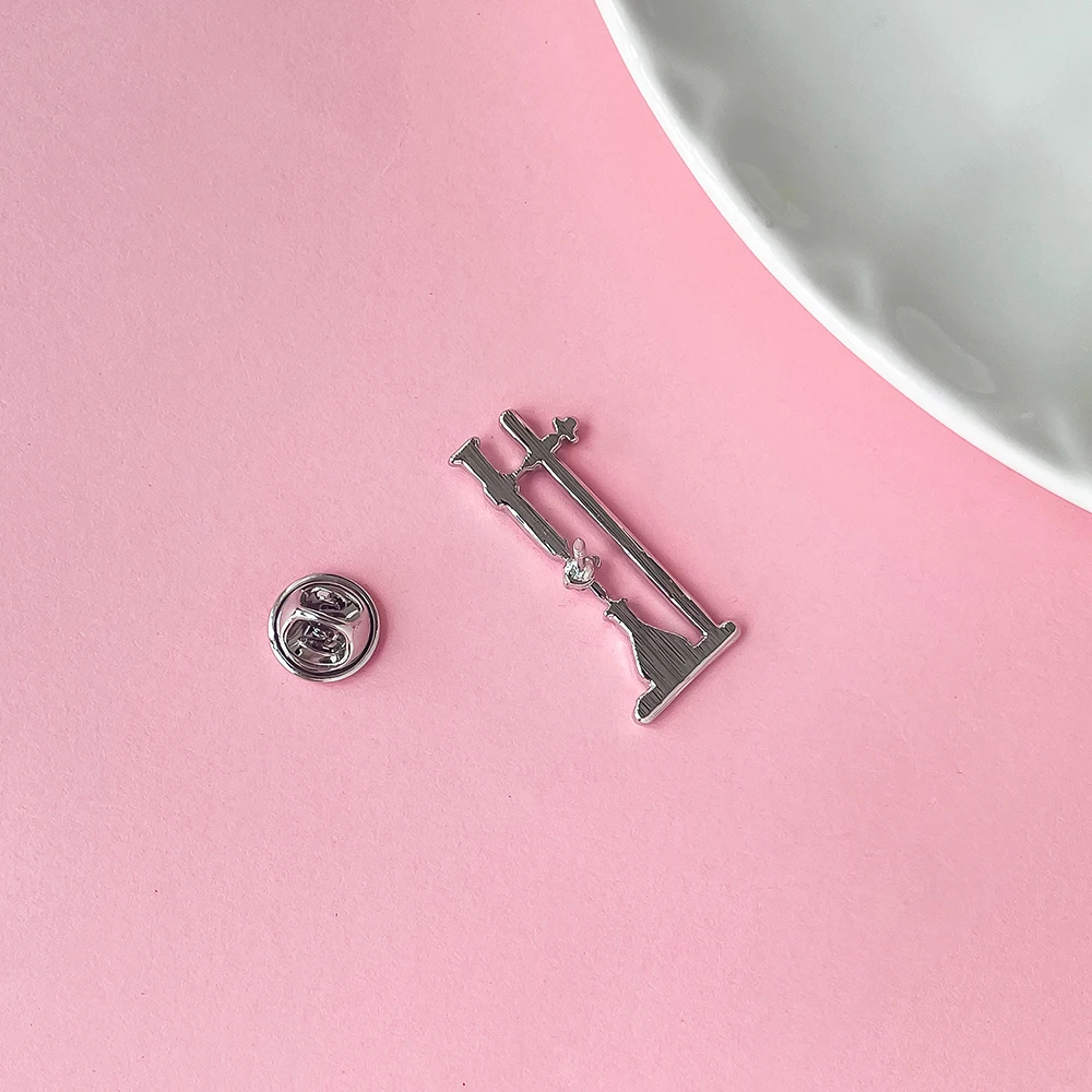 Medsor Cartoon Lab Tools Enamel Pin Medical Microscope  Graduated Cylinder And Beaker Lanyard Badge Lab Equipment Jewelry Gift